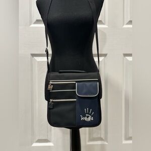 MUDD Vintage Black & Blue Messenger cr Crossbody Bag